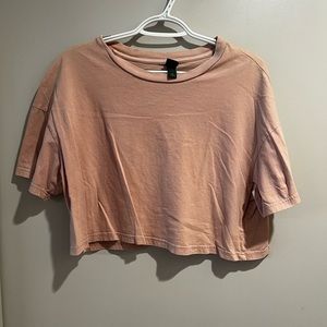 XL pink crop top